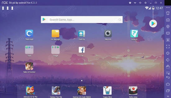 Khởi động phần mềm giả lập Android Nox Player