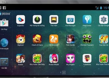 Giao diện trình giả lập Droid4X Android hoạt động trên PC