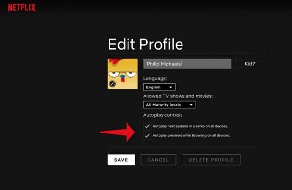 Tích chọn ở mục Autoplay previews while browsing on all devices > Save