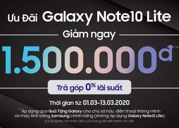Giảm ngay 1.500.000 đồng khi mua điện thoại Samsung Galaxy Note 10 Lite
