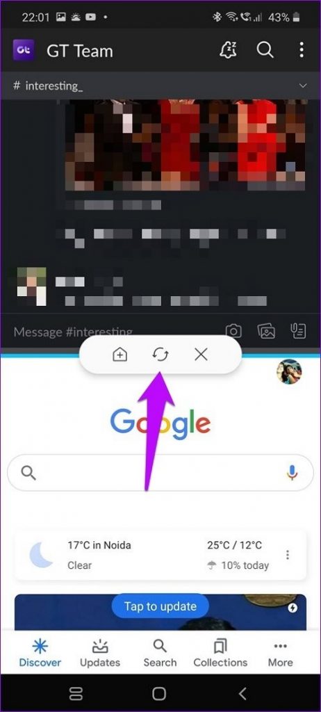Thay đổi vị trí hiển thị của 2 ứng dụng