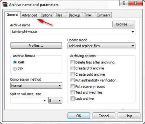 Cách đặt mật khẩu file nén trên Winrar
