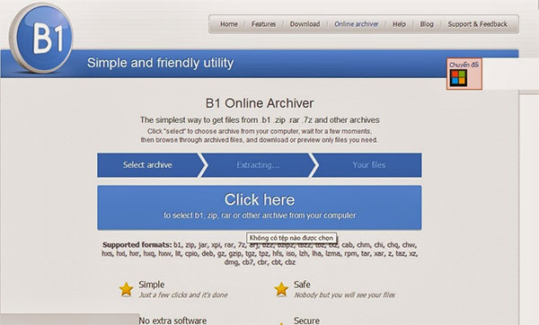 Công cụ giải nén file trực tuyến Online.b1.org sở hữu nhiều ưu điểm