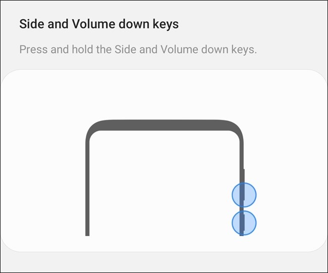 Nhấn đồng thời 2 nút trên sườn Galaxy S20