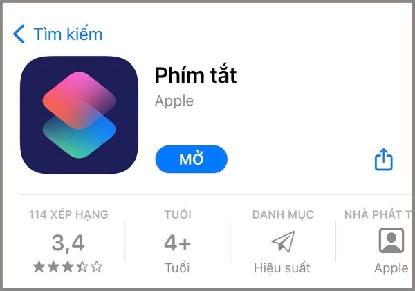 Tải ứng dụng cân 3D Touch bằng công cụ Shortcuts (Phím tắt) 