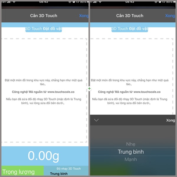 Đặt nhẹ vật cần cân lên màn hình điện thoại iPhone