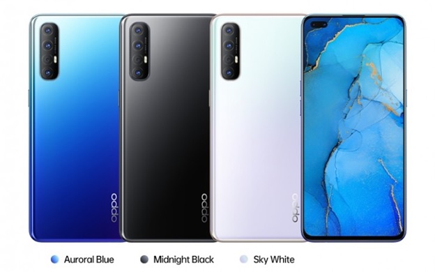 OPPO Reno3 Pro sở hữu 3 phiên bản màu ấn tượng: Xanh, Đen và Trắng