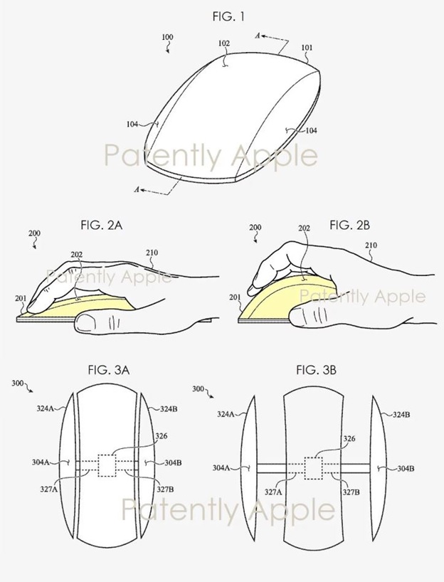Ảnh mô tả thiết kế Magic Mouse trong bản đăng ký sáng chế mới