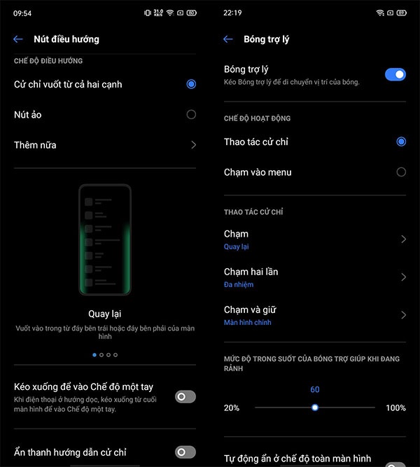 Tính năng điều hướng cử chỉ trên giao diện Realme UI