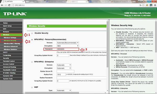 Đổi mật khẩu wifi trên modem TP Link