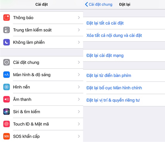 Bạn nên khôi phục toàn bộ cài đặt mạng và điều này không hề ảnh hưởng đến dữ liệu trên iPhone
