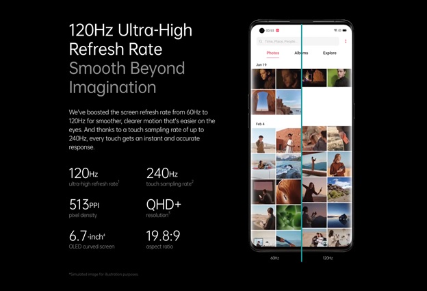 Máy có tần số quét hình ảnh 120hz và tần số quét mẫu cảm ứng 240Hz như trên các smartphone cao cấp