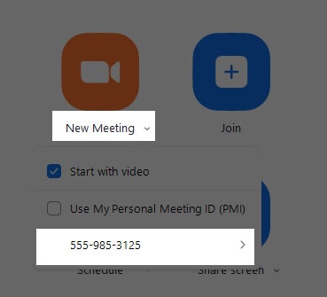 Gửi ID phòng họp để mọi người tham gia