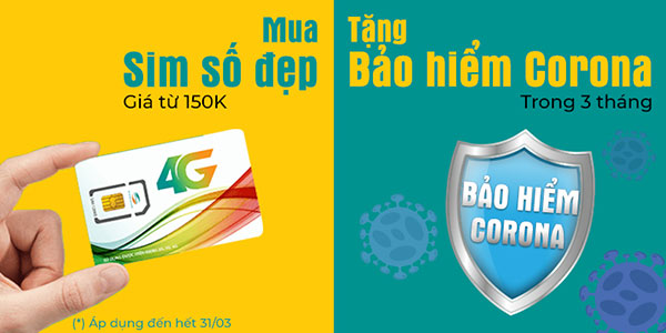 Mua sim số đẹp tặng ngay gói bảo hiểm Cornona 29k chỉ có tại Viettel Store
