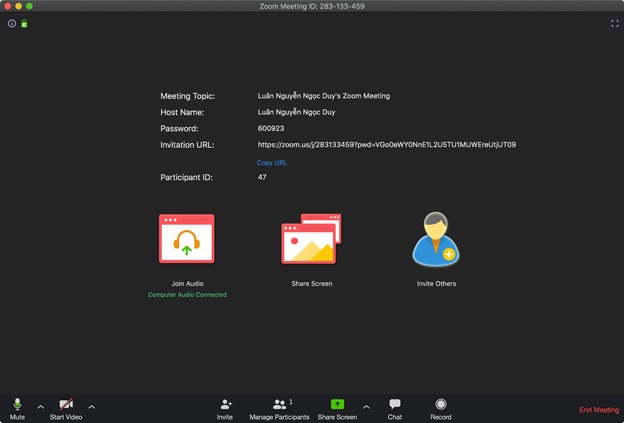 Ứng dụng Zoom cho phép người dùng cài đặt 1 MeetingID cố định và mỗi lần cần họp nhóm sẽ không cần phải tạo mới