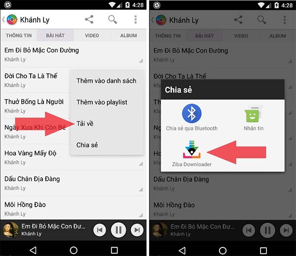 Chọn công cụ Ziba Downloader để tải nhạc về máy