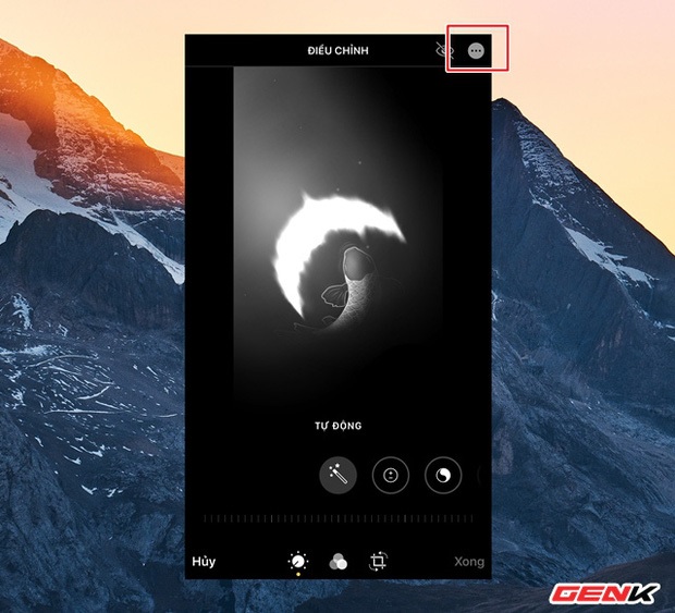 Nhấn vào biểu tượng ba chấm ở góc trên bên phải màn hình