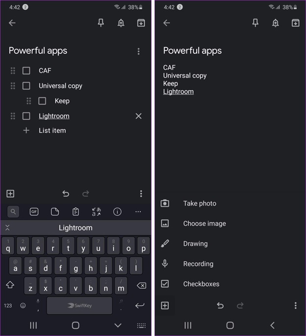 Google Keep hoạt động khá giống với Google Doc