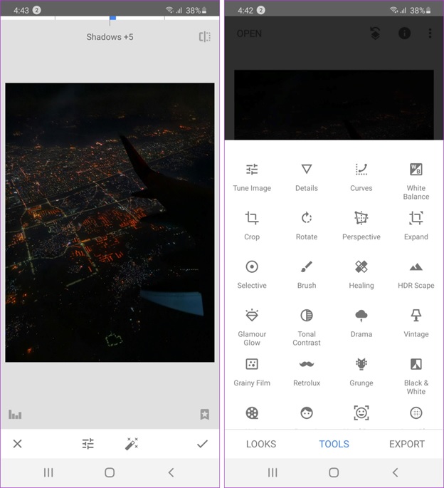 Snapseed sau khi chỉnh sửa vẫn có thể lưu ảnh chất lượng cao