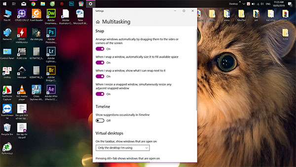 Tính năng chia nhỏ màn hình Multitasking phát triển trên Windows 10