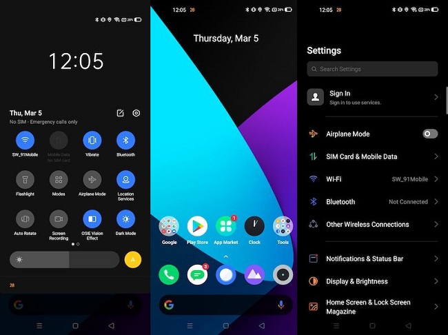 Giao diện Realme UI linh hoạt được trang bị 1 vài tính năng tiện lợi cho người dùng