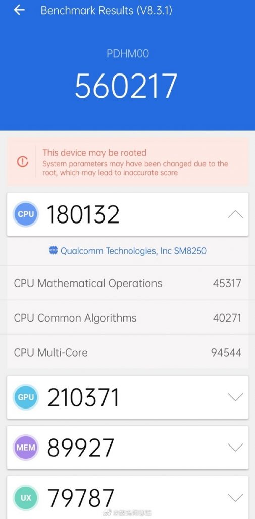 Điểm hiệu năng OPPO Reno Ace 2 trên AnTuTu benchmark