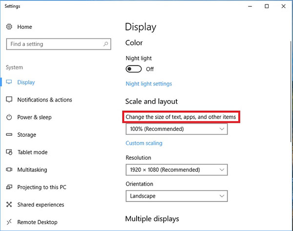 Tiến hành điều chỉnh độ phân giải màn hình thấp xuống