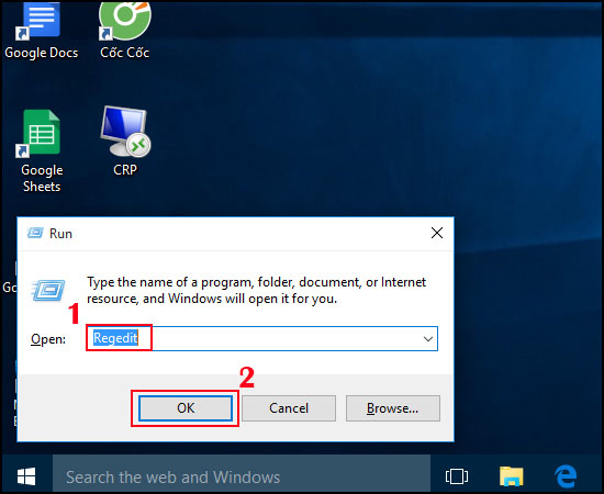 Nhấn tổ hợp phím “Windows + R” để mở hộp thoại Run trên Win 10