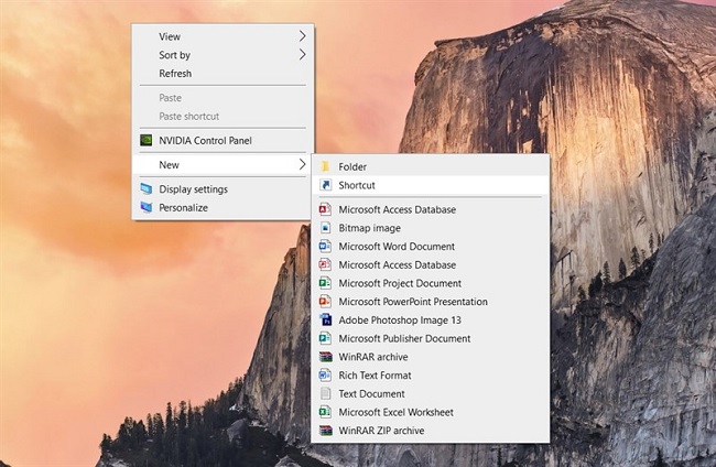 Tạo shortcut tắt nhanh máy tính ngay trên desktop để hẹn giờ tắt máy tính