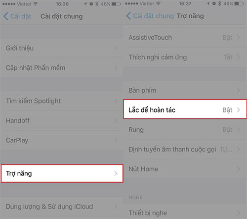 Bật tính năng cho phép khôi phục lại thao tác đã thực hiện trên iPhone