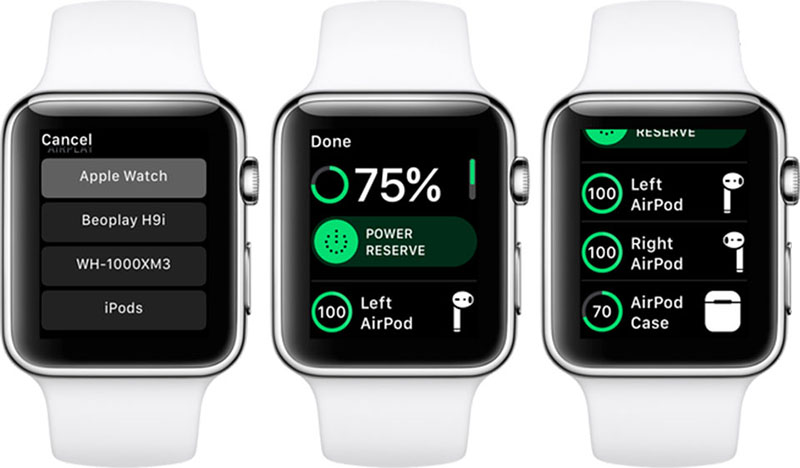 Cách kiểm tra dung lượng pin tai nghe bằng Apple Watch