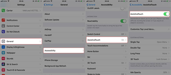 Kích hoạt nút Home ảo - Assistive Touch trên iPhone