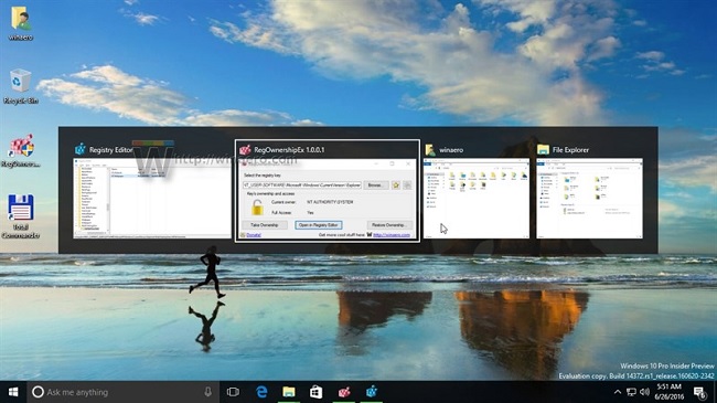 Phím tắt chuyển nhanh các cửa sổ Alt +Tab
