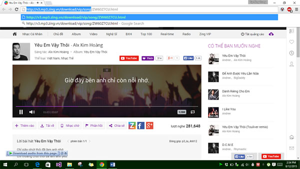 Nghe và tải nhạc từ Mp3 về máy tính chất lượng cao
