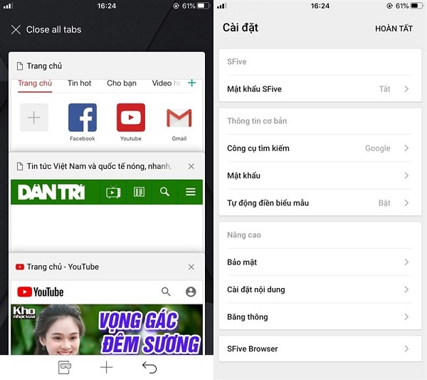 Duyệt nhiều web cùng lúc