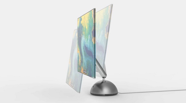 Chân đế máy có kiểu dáng quen thuộc từ iMac G4