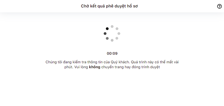 Thông tin sẽ được chuyển cho HC thẩm định