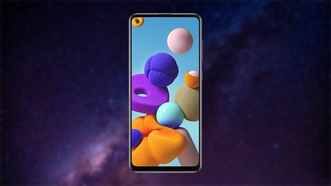 Galaxy A21s được trang bị màn hình nốt ruồi