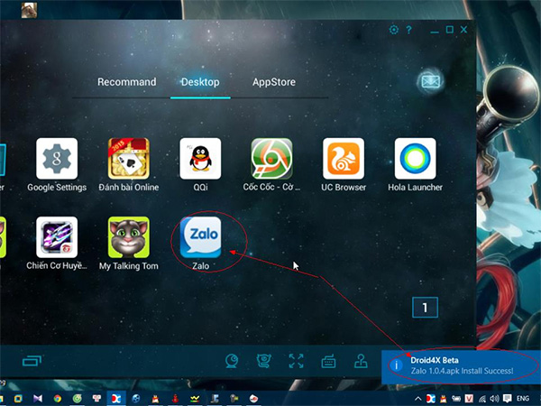 Mở cửa hàng ứng dụng Google Play Store trên phần mềm giả lập và tìm ứng dụng Zalo