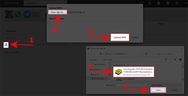 Tải tệp tin APK của ứng dụng Android Zalo về máy tính