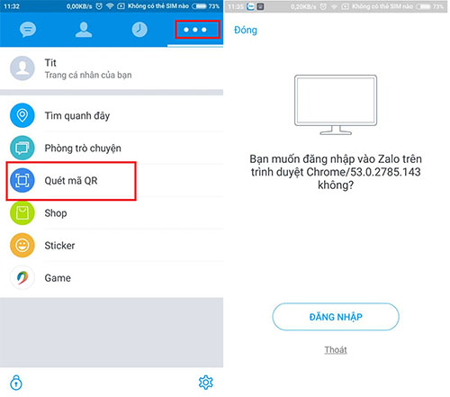 Cách đăng nhập tài khoản Zalo bằng mã QR