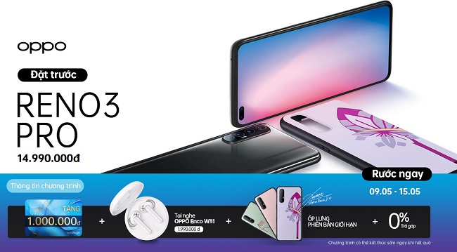 bộ quà tặng cực chất khi chọn đặt trước Reno3 Pro