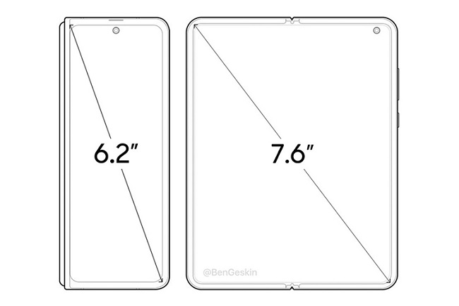 Galaxy Fold 2 sở hữu màn hình chính 7.6 inch, màn hình phụ 6.2 inch siêu lớn