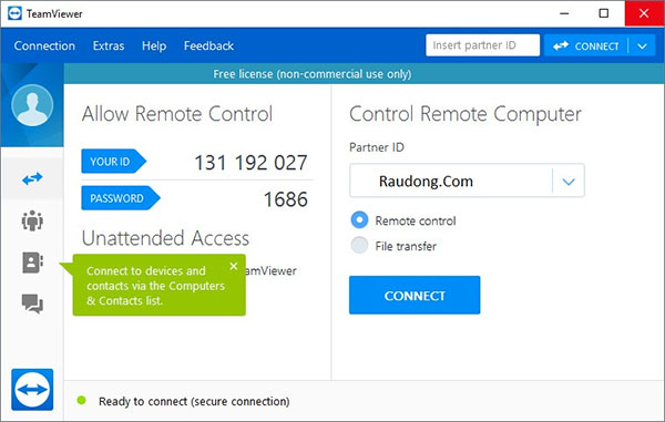 Phần mềm TeamViewer điều khiển máy tính từ xa