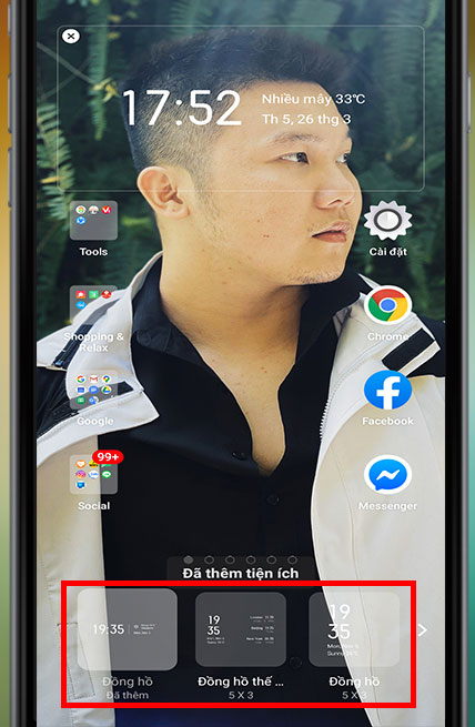 Hiển thị đồng hồ trên màn hình chính Andorid
