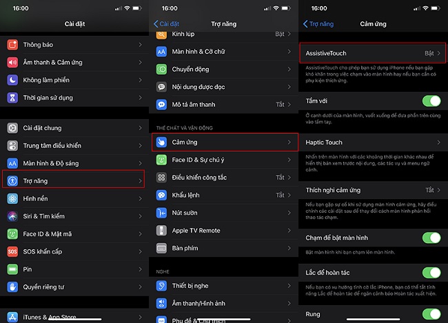Sử dụng phím Home ảo