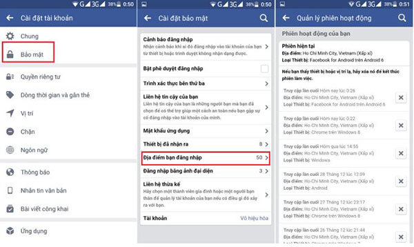 Thao tác kiểm tra trên ứng dụng Facebook trên Android hoặc iOS