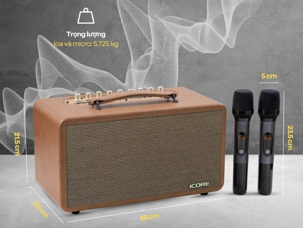 Loa Bluetooth iCore P8 kèm 2 Micro