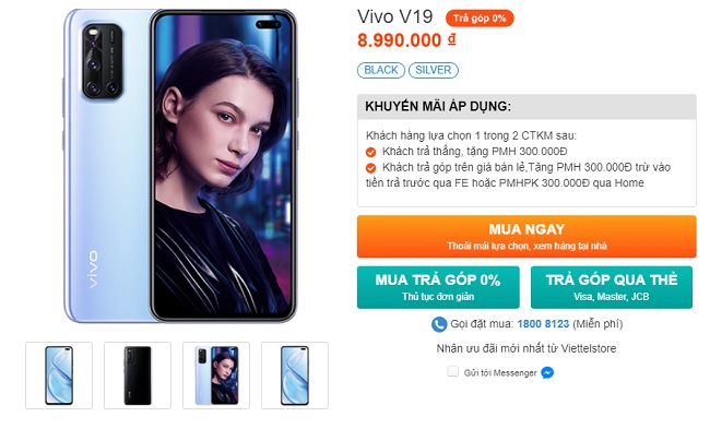 Mua Vivo V19 nhận ngay ưu đãi hấp dẫn tại Viettel Store