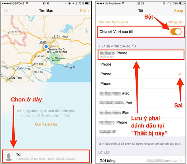 Cách mở ứng dụng Find My Friends trên điện thoại
